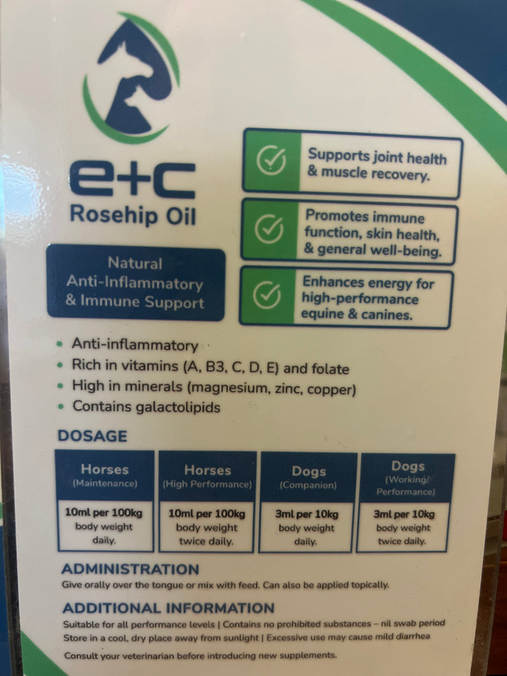 e+c Rosehip Oil (Natural Anti-Inflammatory & Immune Support)