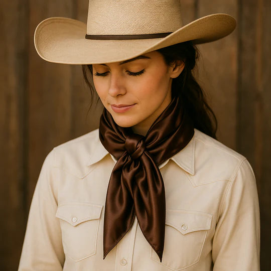 35X35" Solid Brown Wild Rag / Scarf WRS2